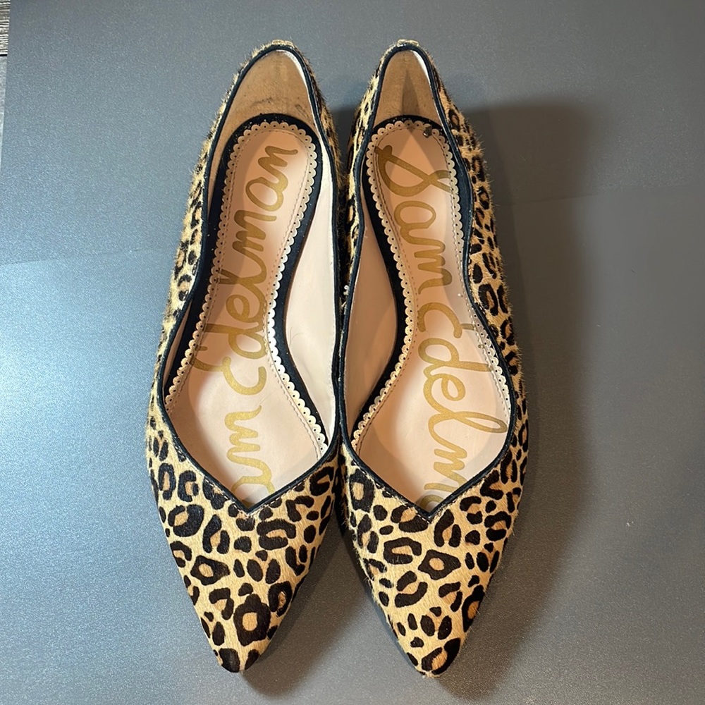 Sam Edelman Leopard Print, Calf Hair Flats.  SZ:  8.